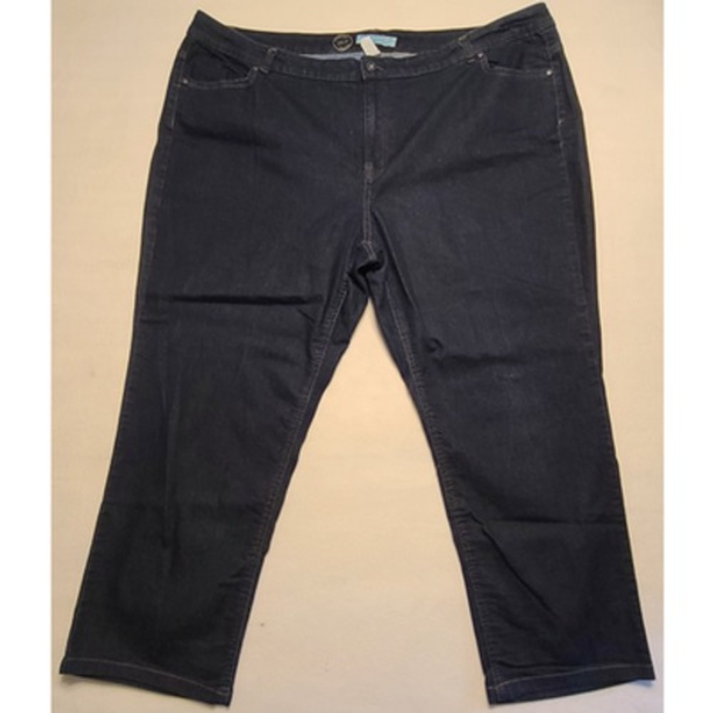 Charter Club Womens 24W Dark Wash Blue Slim Leg Stretch Jeans Plus Pull On